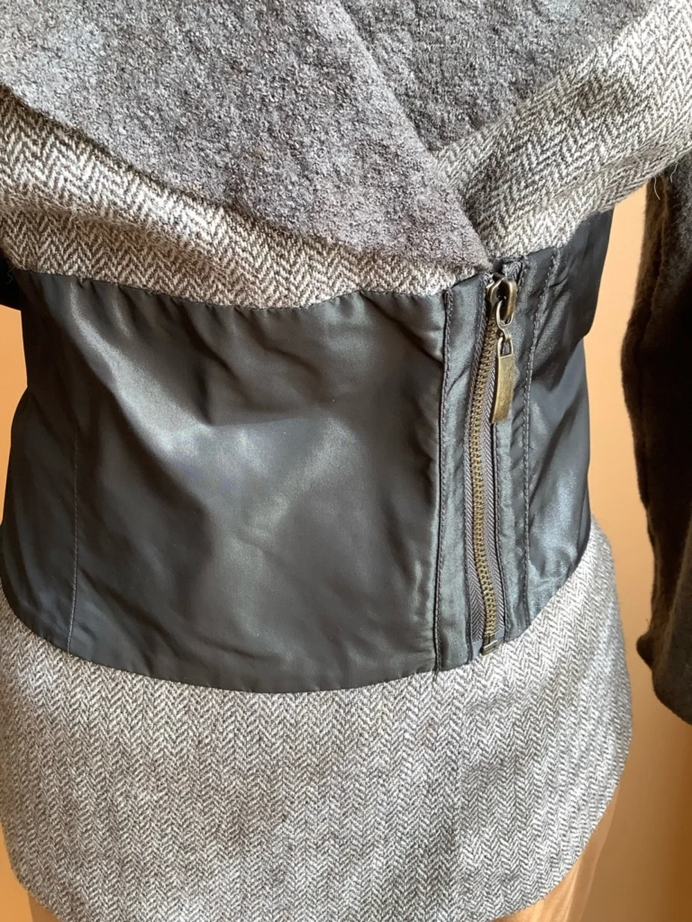 KAPALUA Brown Wool Tweed Cinch Waist Unlined Jacket Size 12 - Picture 6 of 15